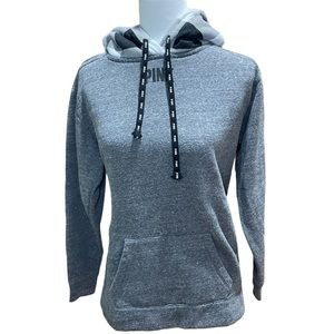 Victoria Secret Pink Solid Gray Hoodie Sweatshirt XS Checkered Print Hood